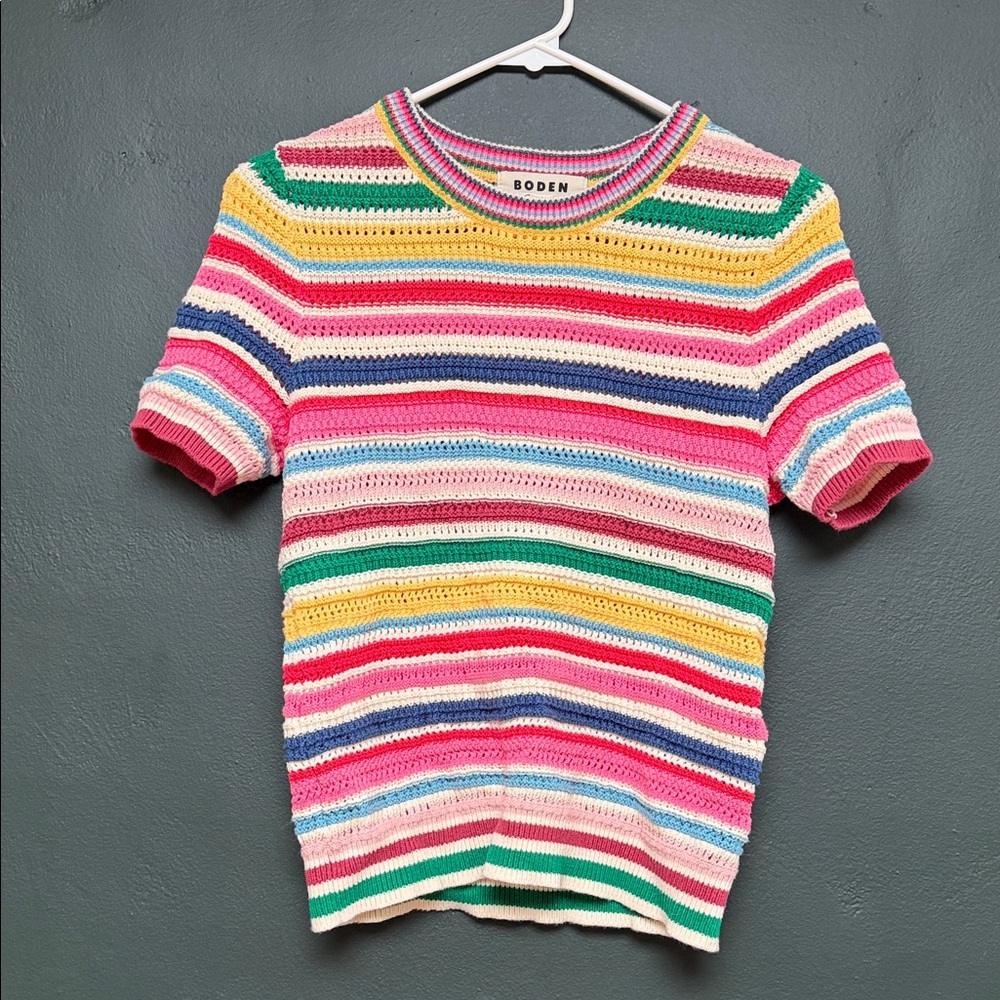 Boden Colorful Striped Kids Tee